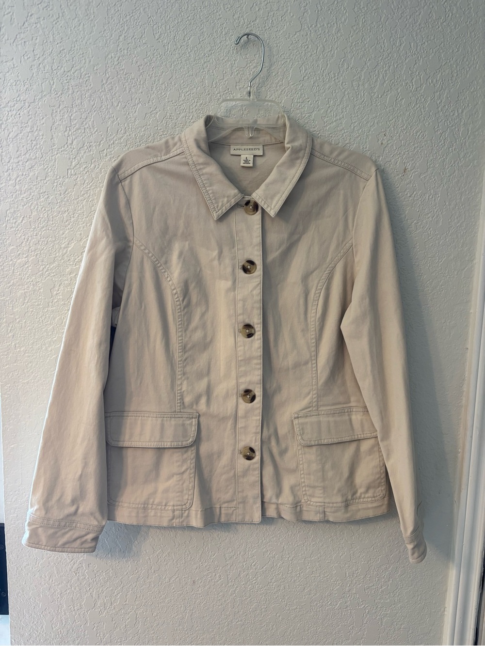 Appleseed's Cream Utility Button-Front Jacket - Picture 3 of 11